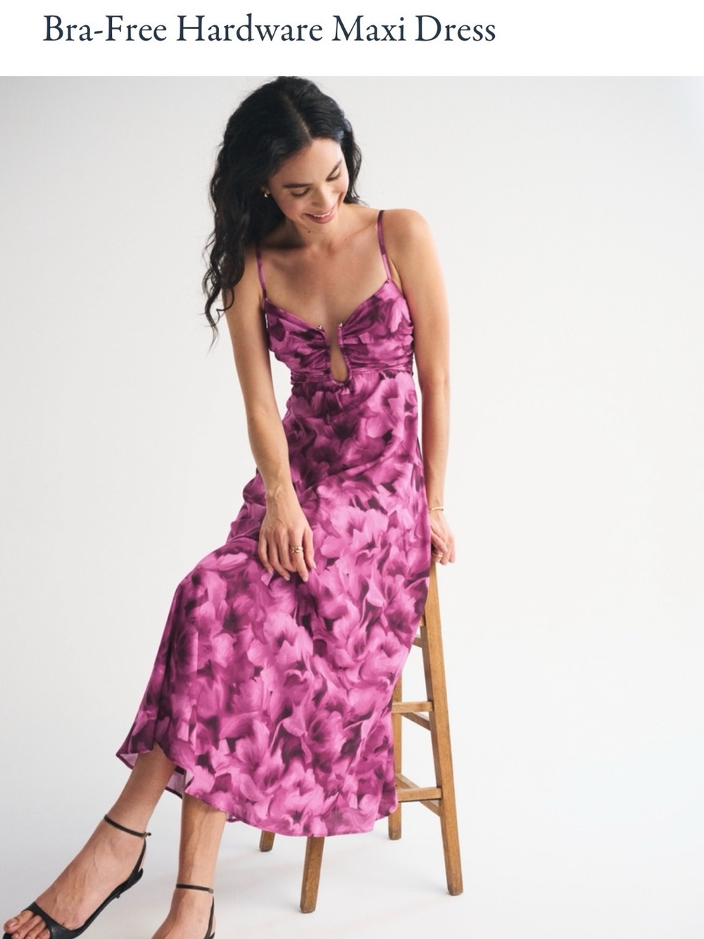 Abercrombie & Fitch Pink Floral Bra-Free Hardware Maxi Dress